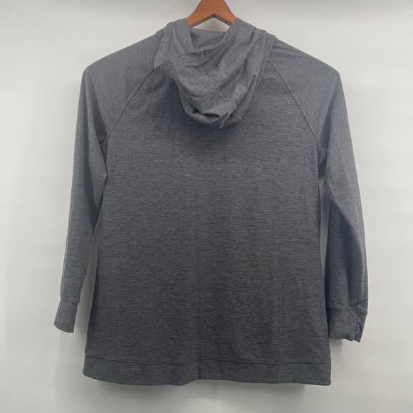 Apana Women's Gray Heathered Long Sleeve Hoodie Pullover Top Size Med Activewear - Picture 4 of 4